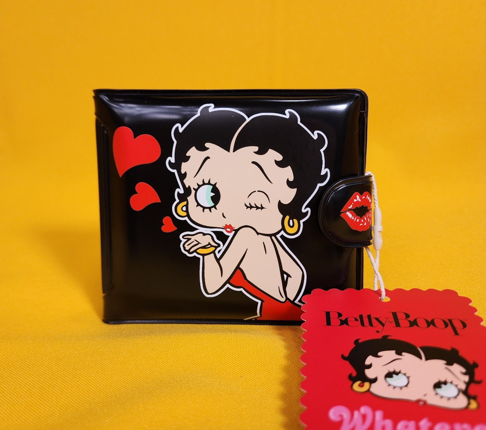 Whatever Makes You Happy x Betty Boop Padded Vinyl Snap Wallet NEW