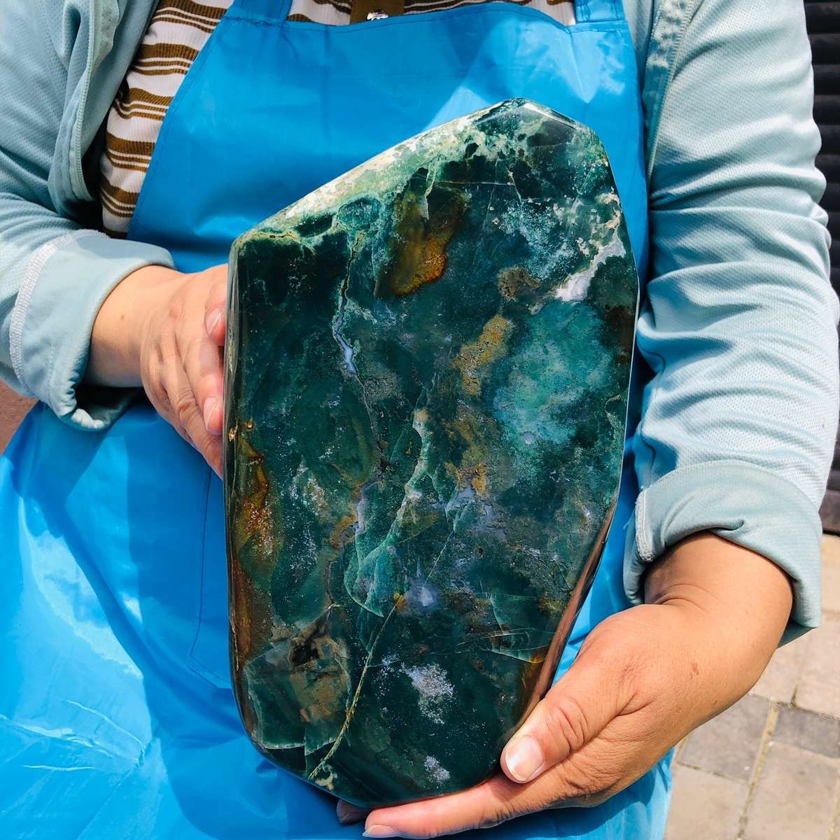 20.59LB Natural beautiful Aquatic Agate Crystal Rough stone specimens Healing