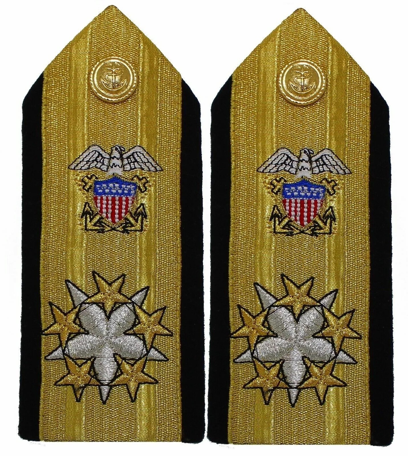 US NAVY SIX STARS ADMIRAL RANK SHOULDER BOARDS