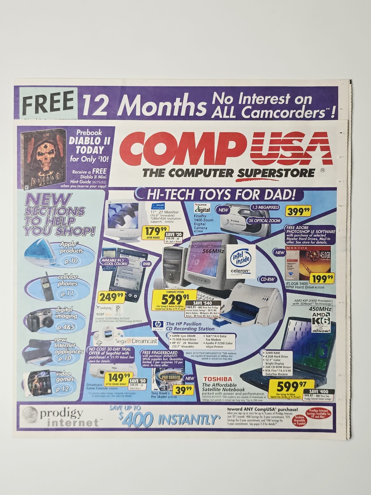 CompUSA June 2000 Computer Electronics Circular Palm Sony HP Advertising