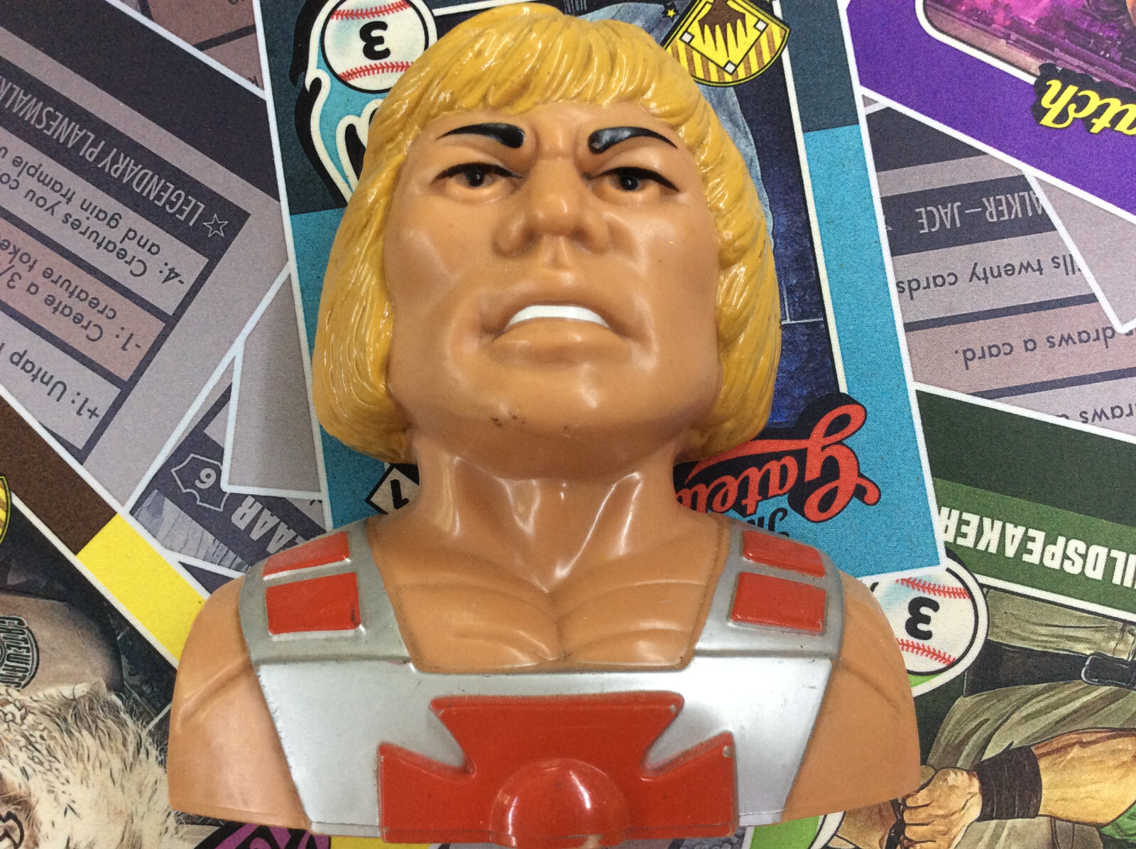 Vintage 1984 Mattel He-Man MOTU Coin Bank with Missing Stopper See Pics