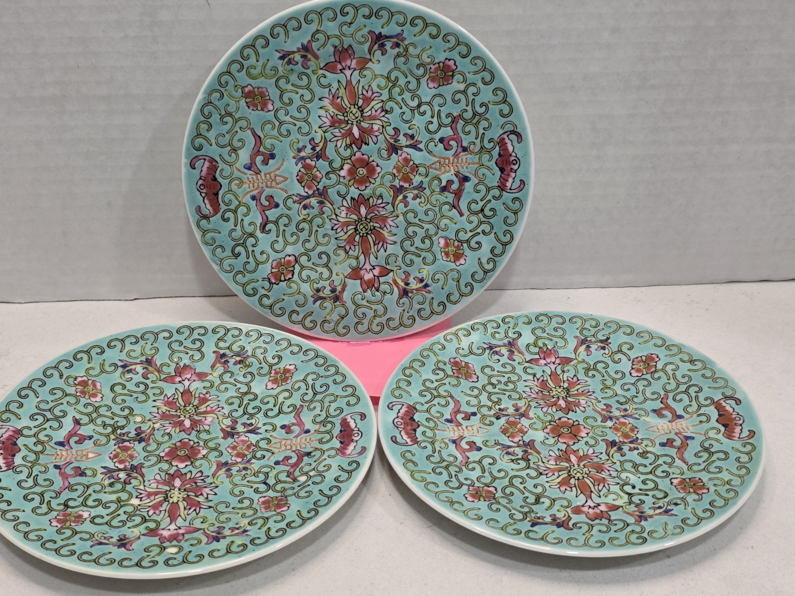 Vtg Chinese Jingdezhen Famille Rose Turquoise 6\