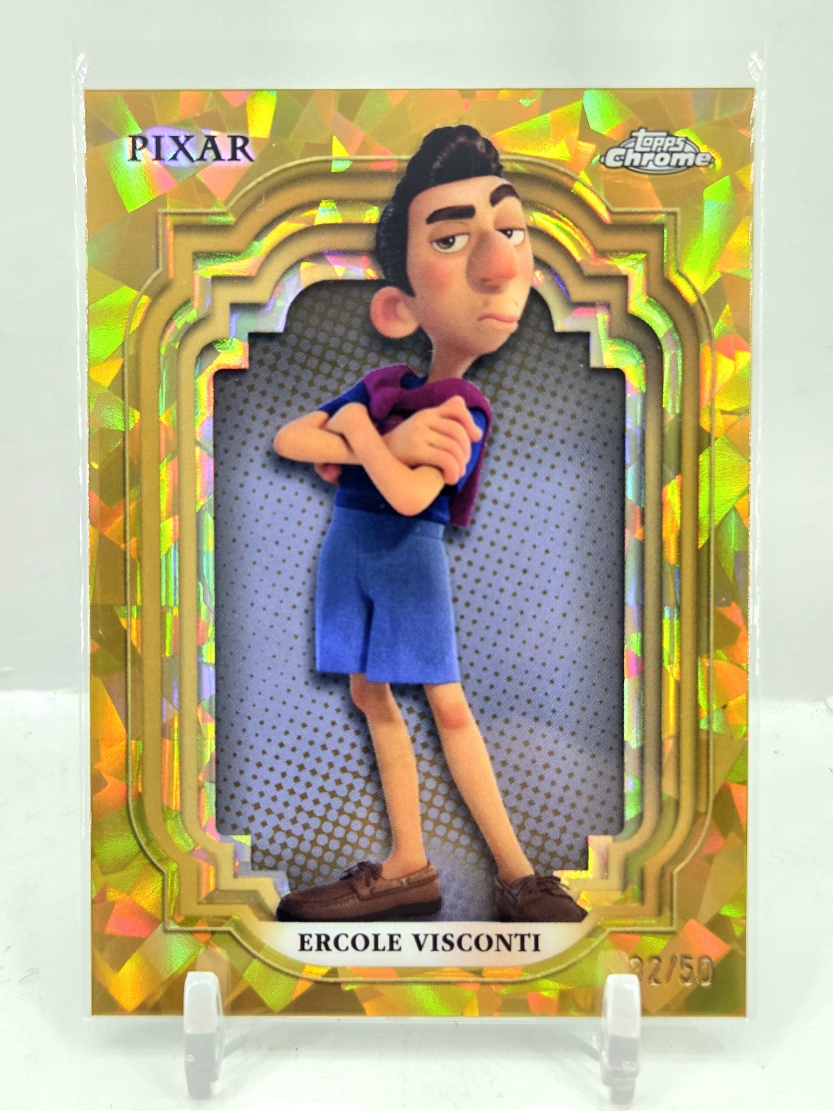2024 Topps Chrome Disney Ercole Visconti Gold Sapphire Refractor 32/50 SP Luca