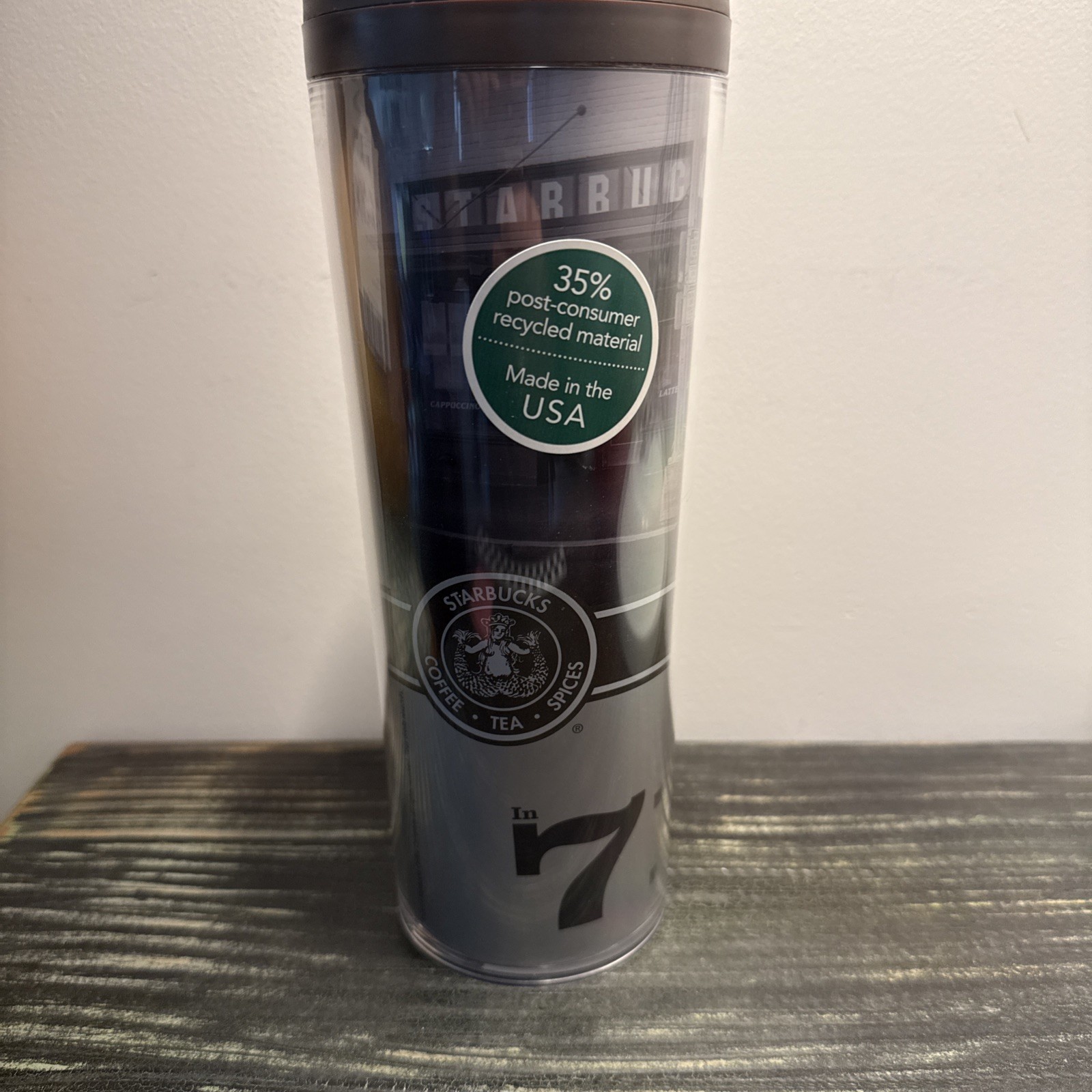 NEW STARBUCKS Pikes Place 1st Store Vintage Photo 16 Oz Tumbler 2012