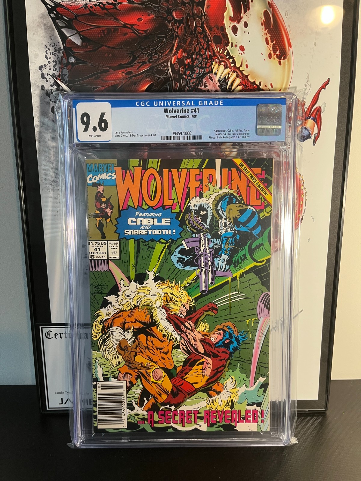 Wolverine #41 CGC 9.6 White Pages Newsstand 1991 Cable Sabretooth