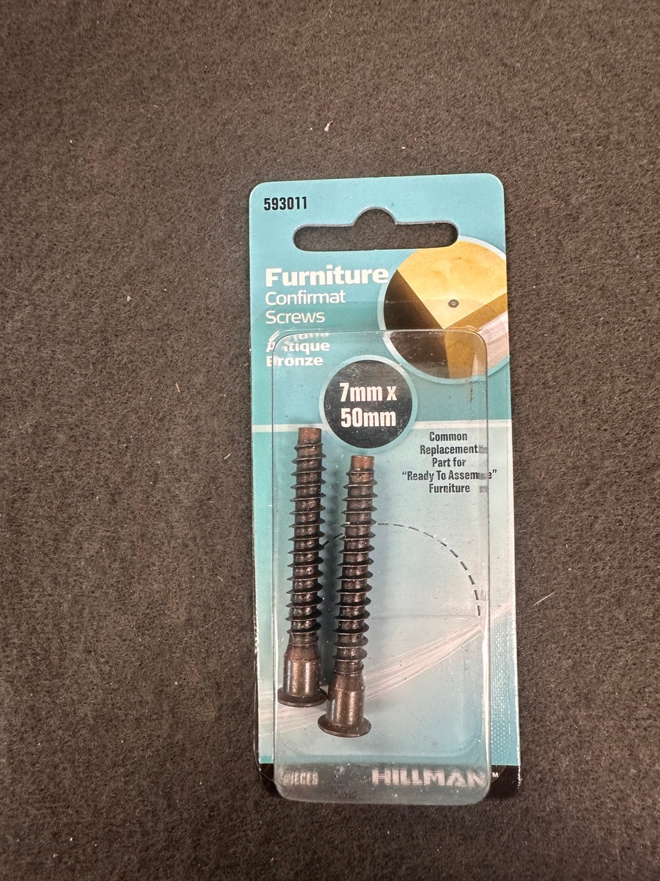 2-Pack 7mm x 50mm Confirmat Screw Antique Bronze