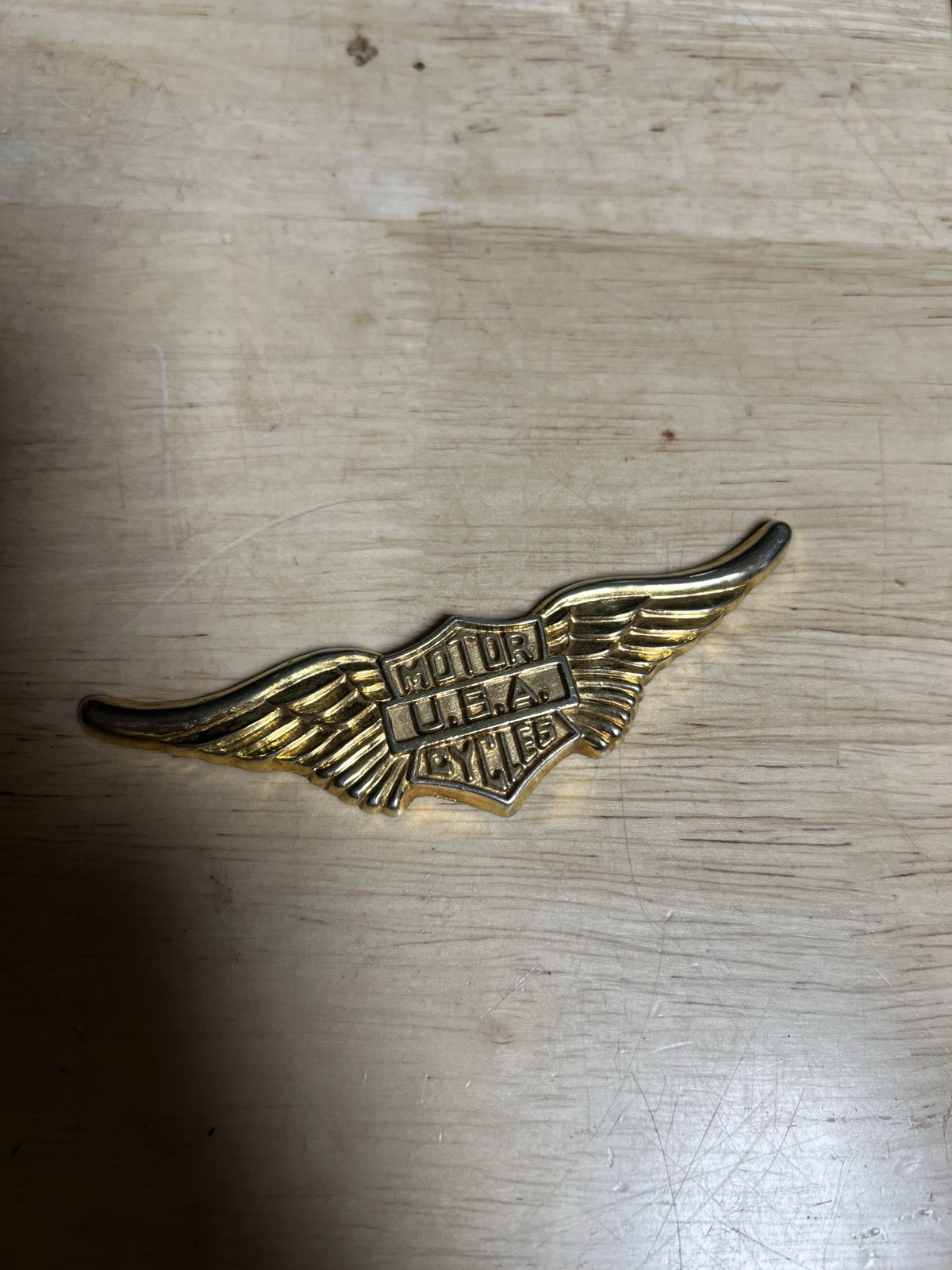 Rare Vintage HarleyDavidson Winged Motor Cycles Metal Badge Pin Emblem Motorcycl