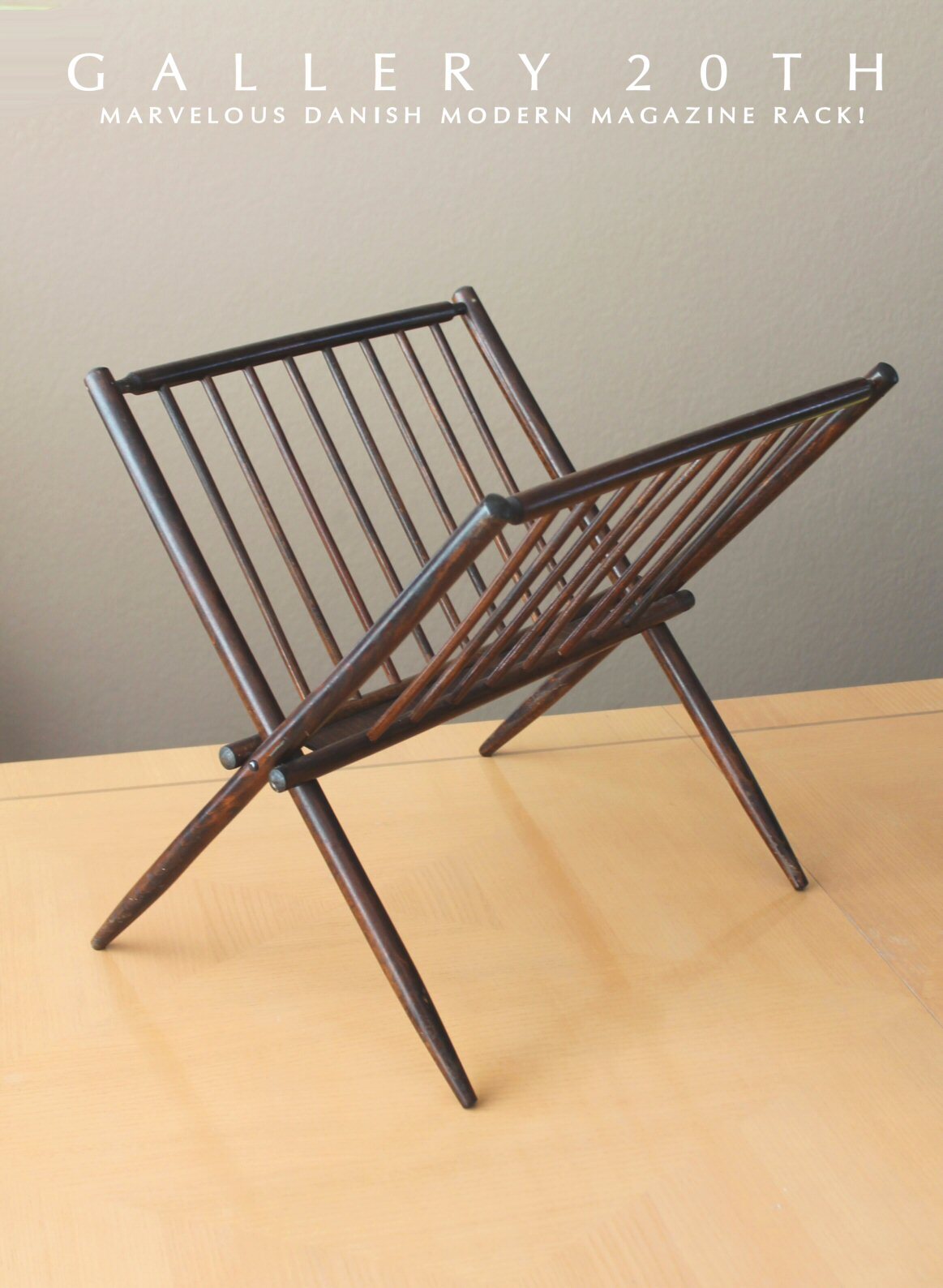 WOW ICONIC MID CENTURY DANISH MODERN MAGAZINE RACK VTG ATOMIC RANCH DECOR 60S
