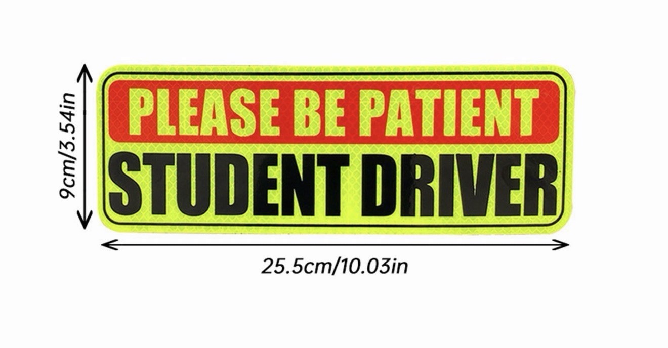 Student Driver Magnet for Car 2pcs, Safety Warning, Be Patient, New