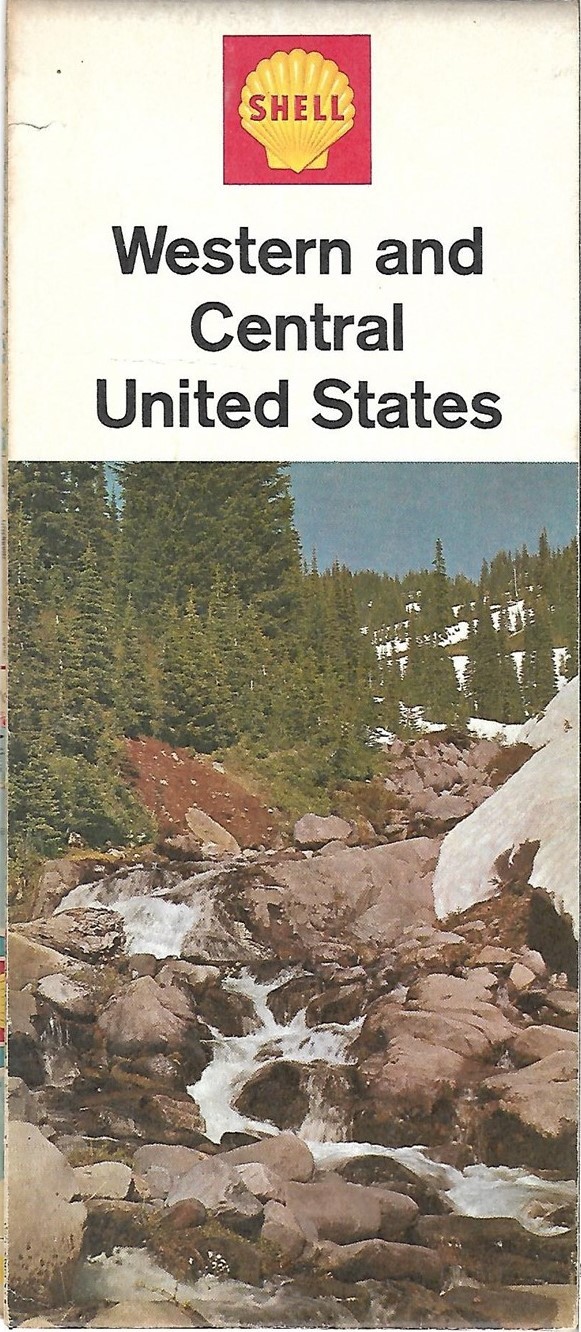 1965 SHELL OIL Road Map WESTERN & CENTRAL UNITED STATES Route 66 Washington Iowa