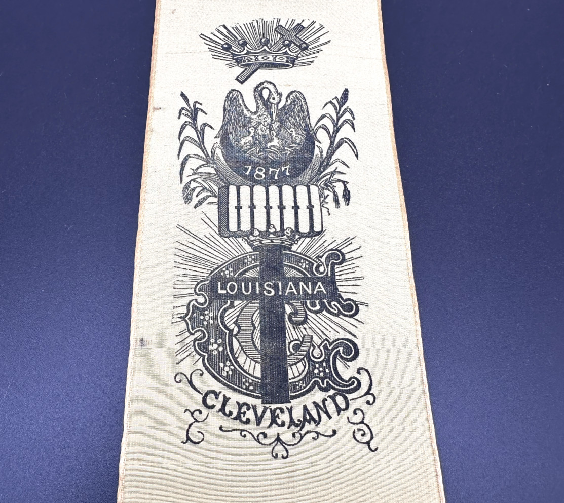 1877 CLEVELAND KNIGHTS TEMPLAR LOUISIANA RIBBON of HC BROWN - L279