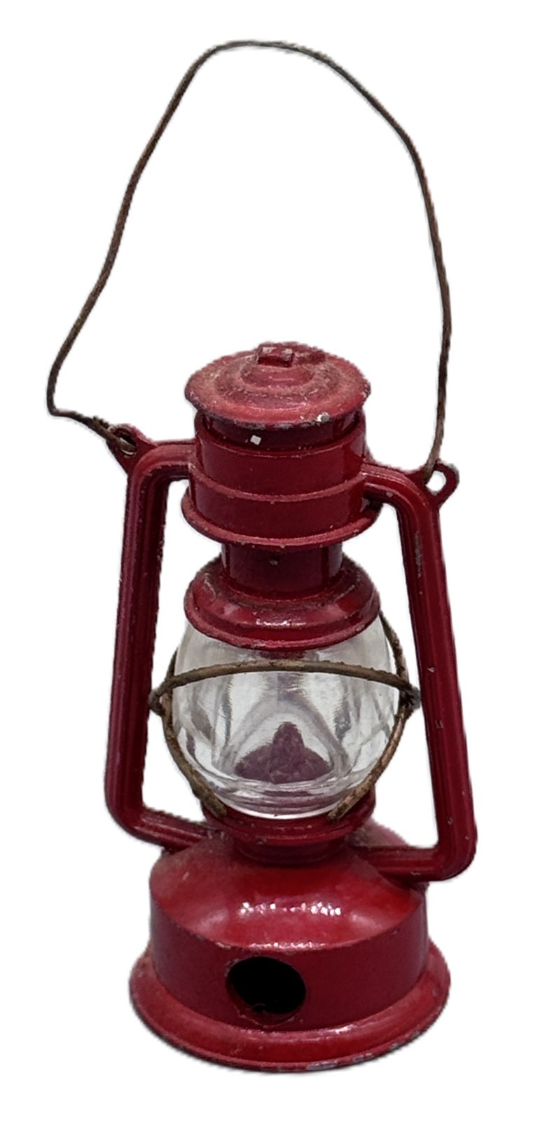 Vintage Miniature Diecast Metal Lantern Pencil Sharpener Red Finish 3