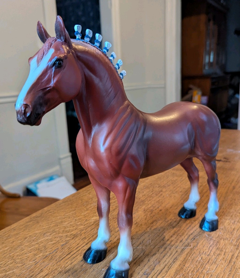 Vintage Peter Stone 1996 Dark Sorrel Belgian Model Horse #9606 USA First Year
