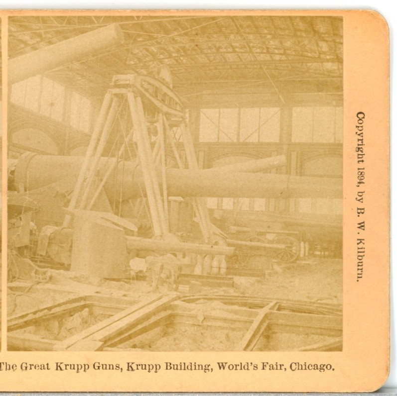 Chicago Columbian Worlds Fair, The Great Krupp Guns--Stereoview WF26