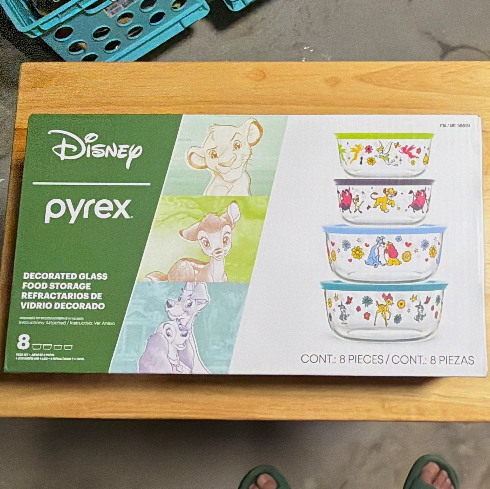 Pyrex Disney Bambi 8-Piece Glass Food Storage Container Set w/ Lids Green
