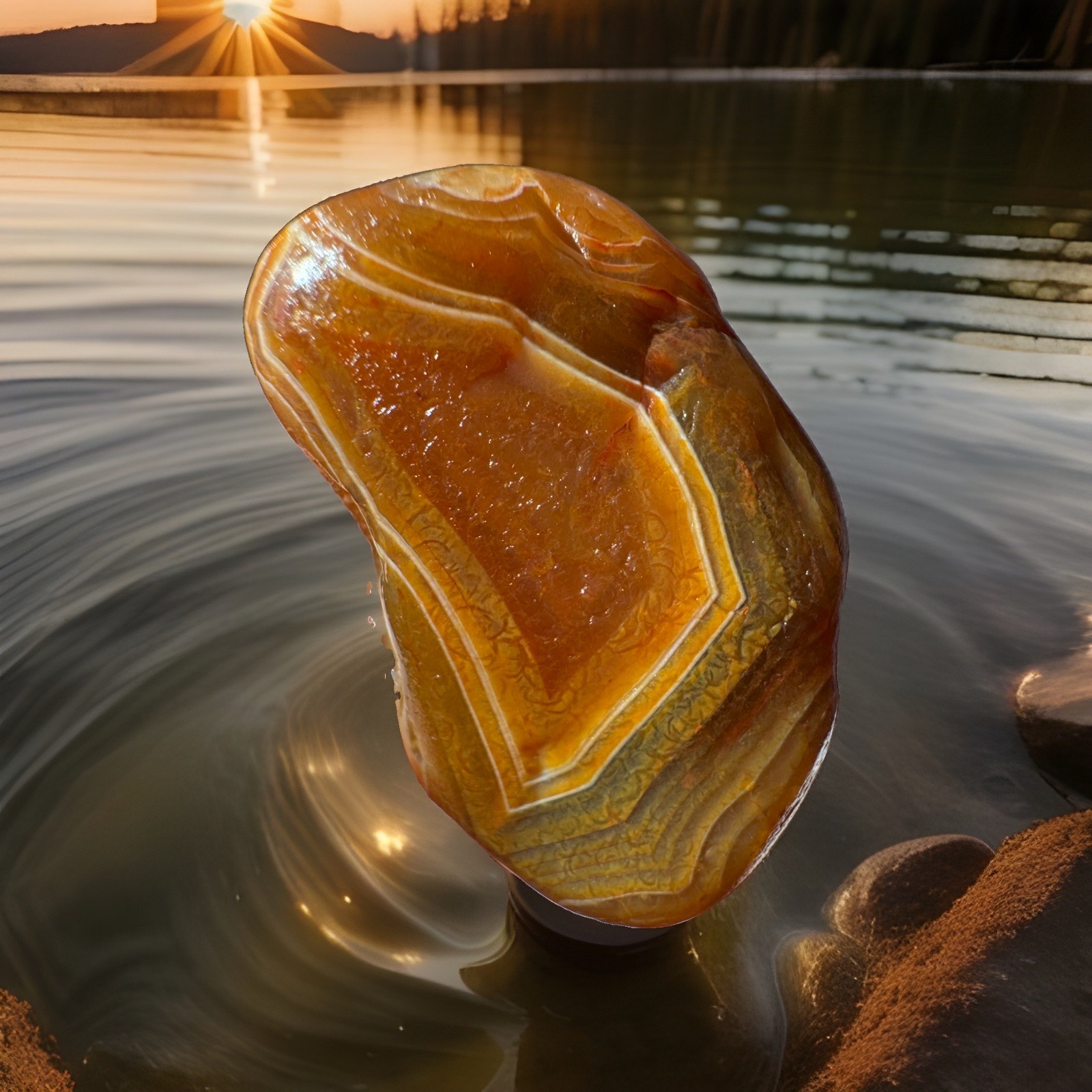 ☀️ Golden Hour 😮 Incredible 🤯 Lake Superior Agate - 0.95 Ounces