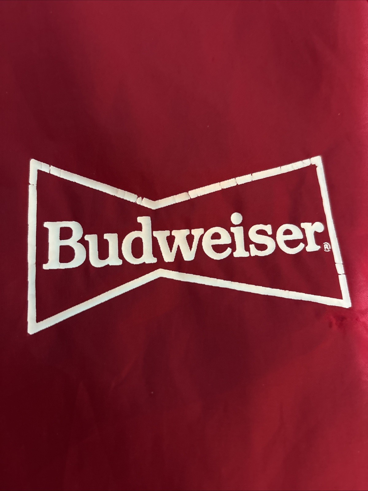 Vintage 90s Budweiser Red Hooded Windbreaker Jacket Pullover Anorak Men’s
