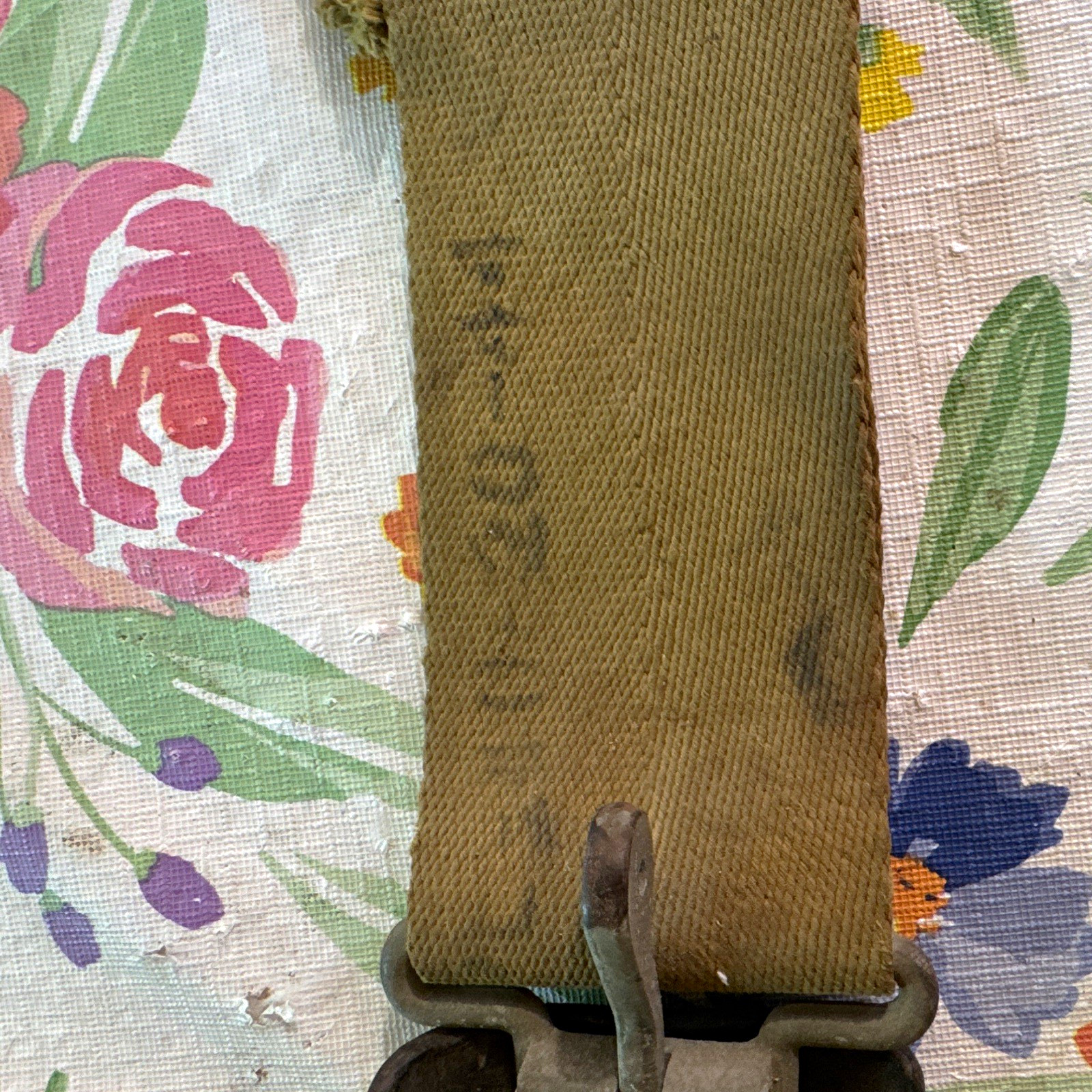 Vintage military airplane seat belt from 1944.