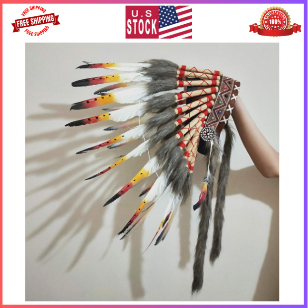 Feather Headdress - Native American Indian Style Headwear