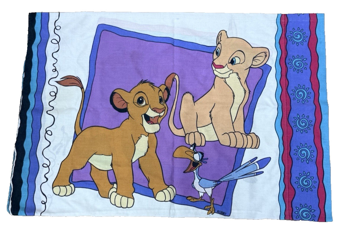 Vintage Disney Lion King Standard Pillow Case 90s Y2K, Made in the USA