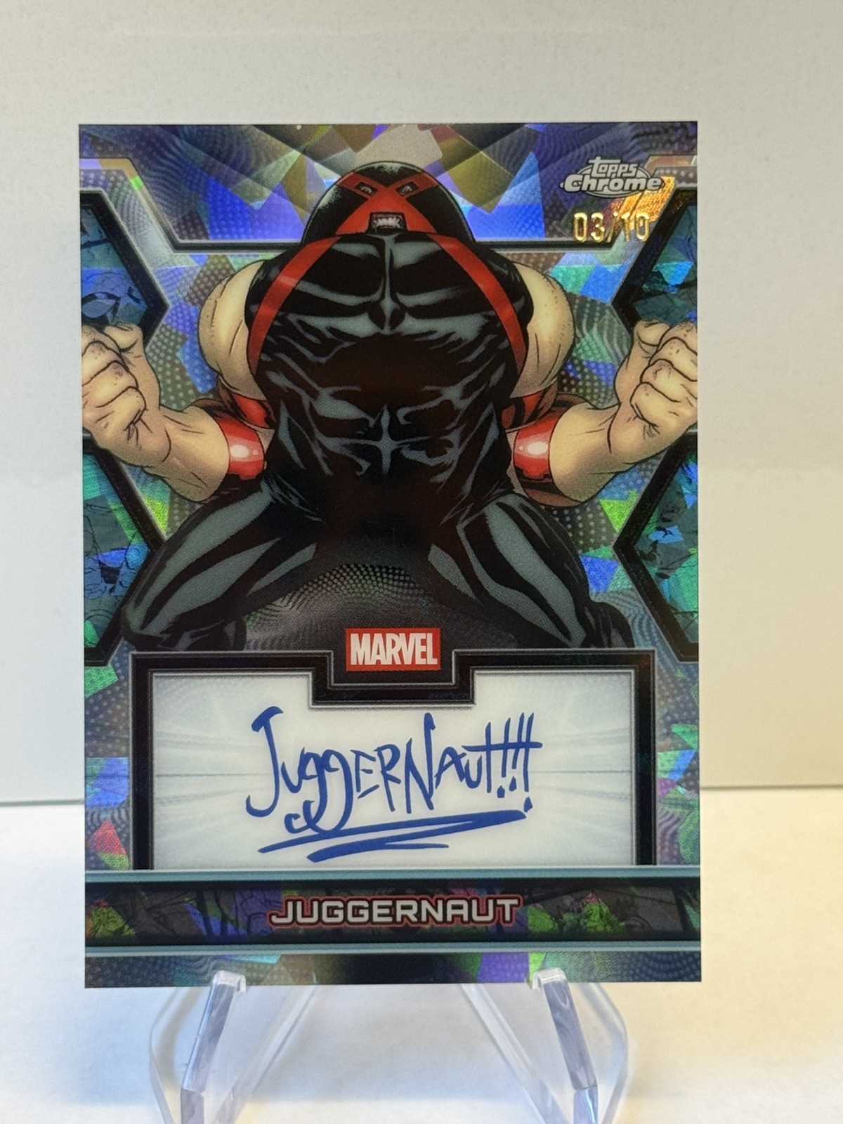 2026 Topps Chrome Marvel Sapphire JUGGERNAUT Red /10 Facsimile Auto