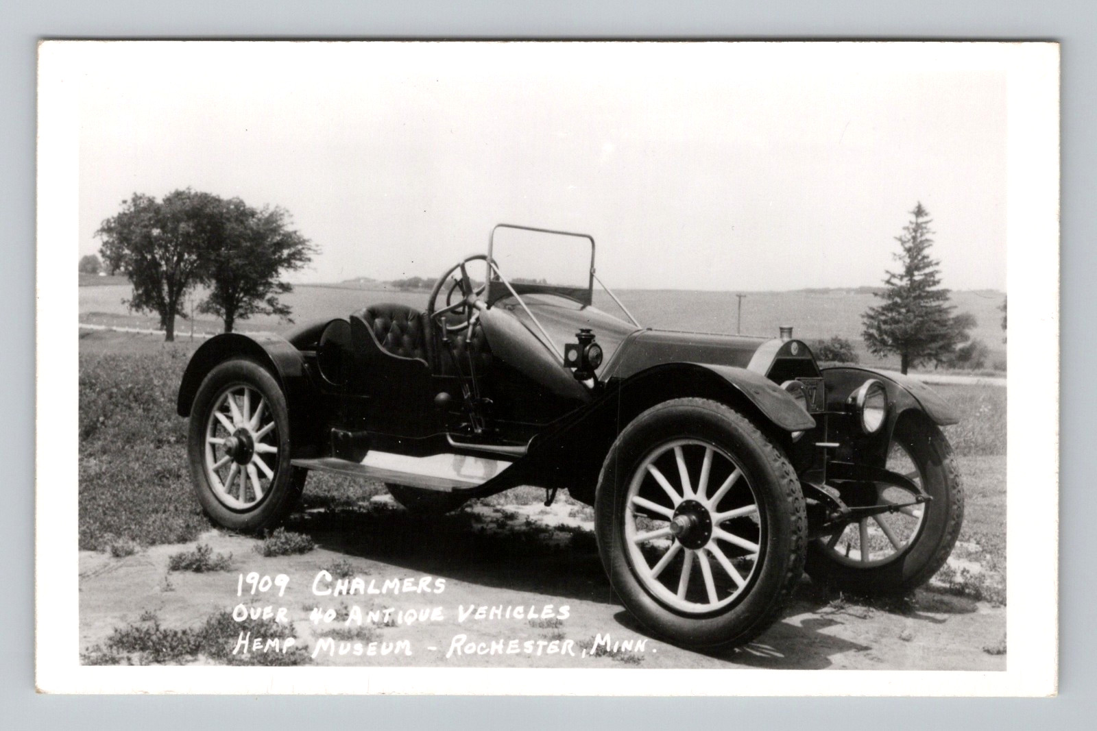 Postcard RPPC 1909 Charlmers Auto Car Hemp Antique Museum Rochester MN Kodak