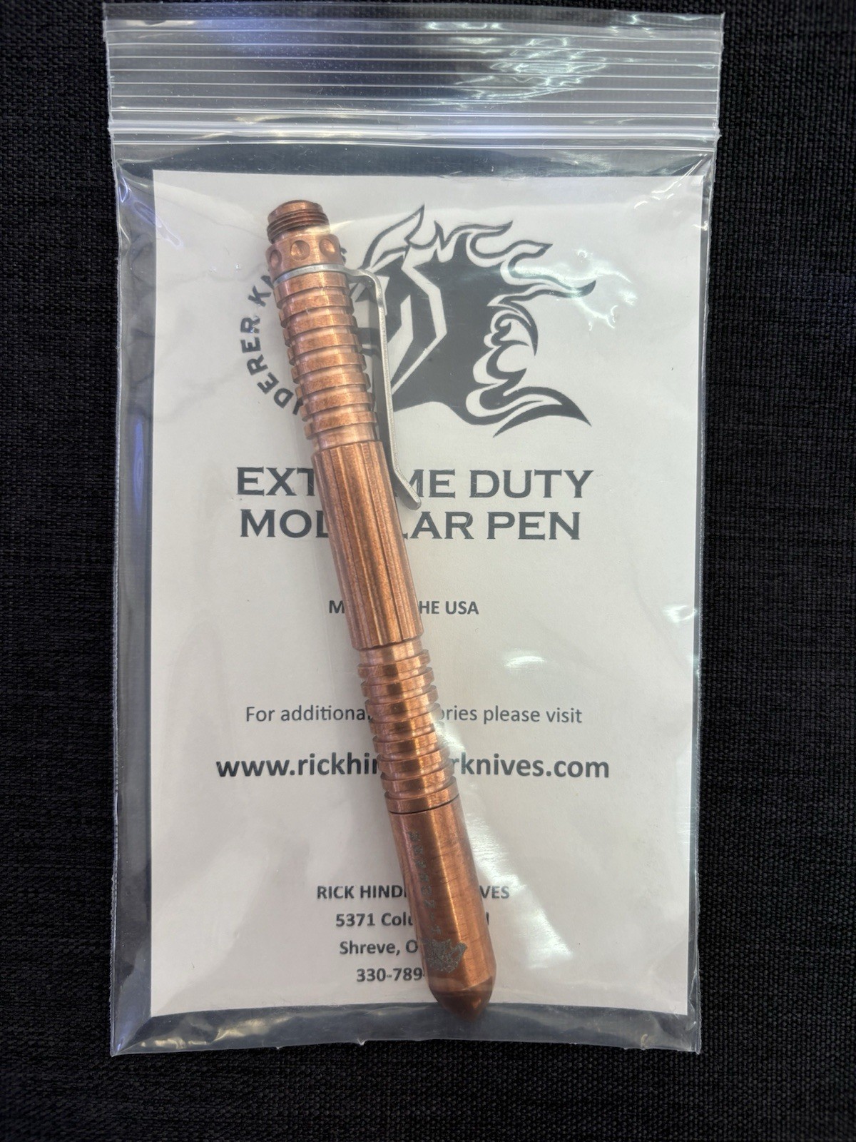 Rick Hinderer Extreme Duty Pen Copper Fisher Space Cartridge New