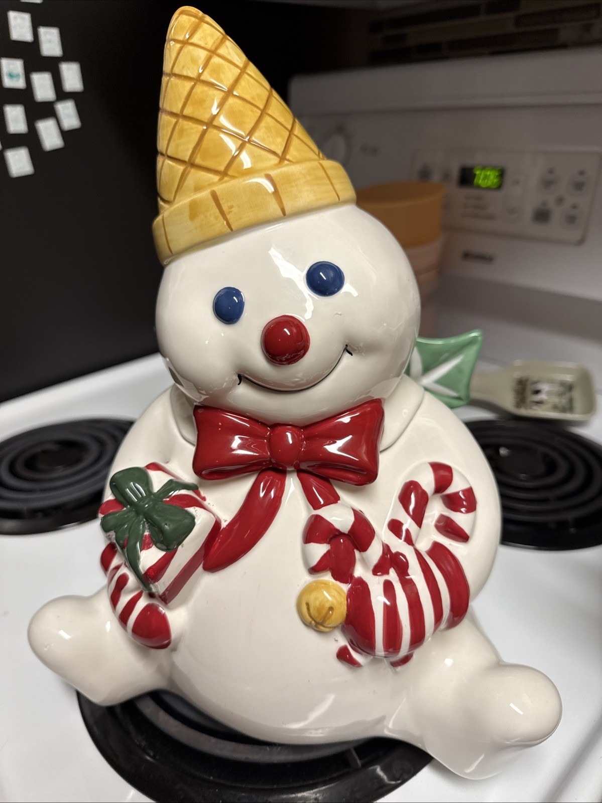 Vintage Dillard's Christmas Mr Bingle cookie jar NOLA