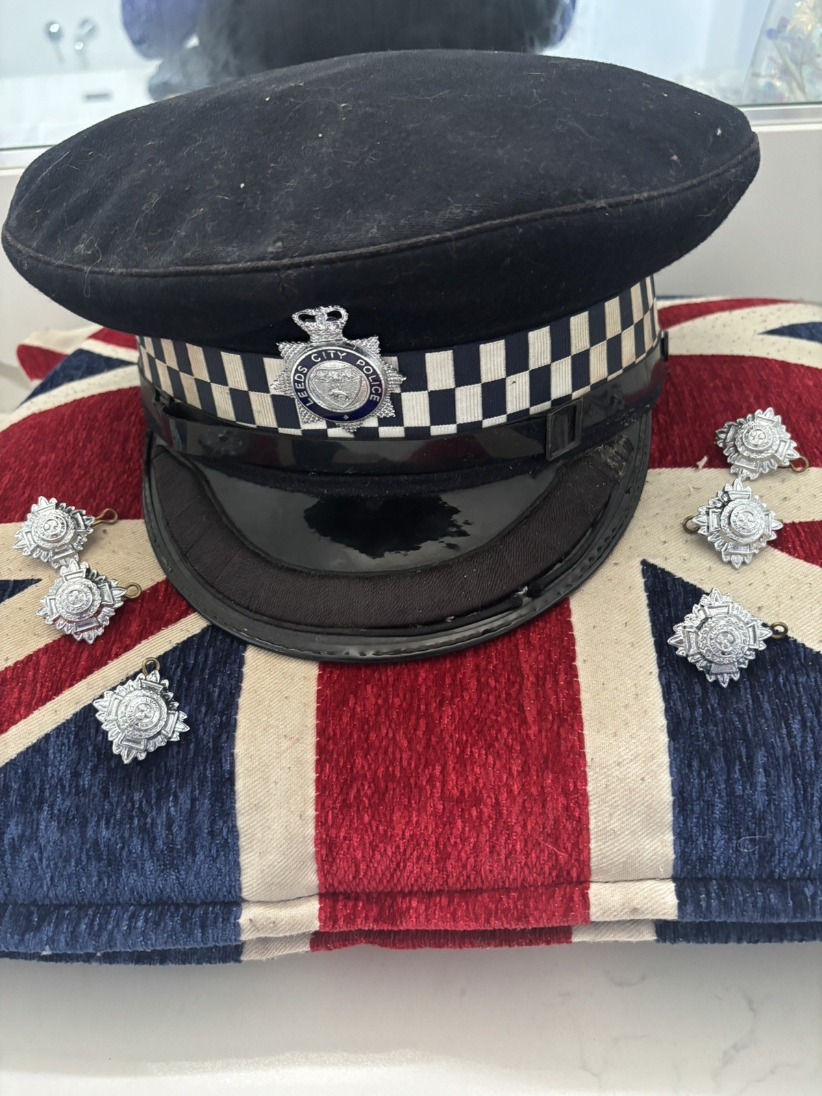 Vintage British Leeds City Police Senior Officers Display Cap & Chief Inspector 