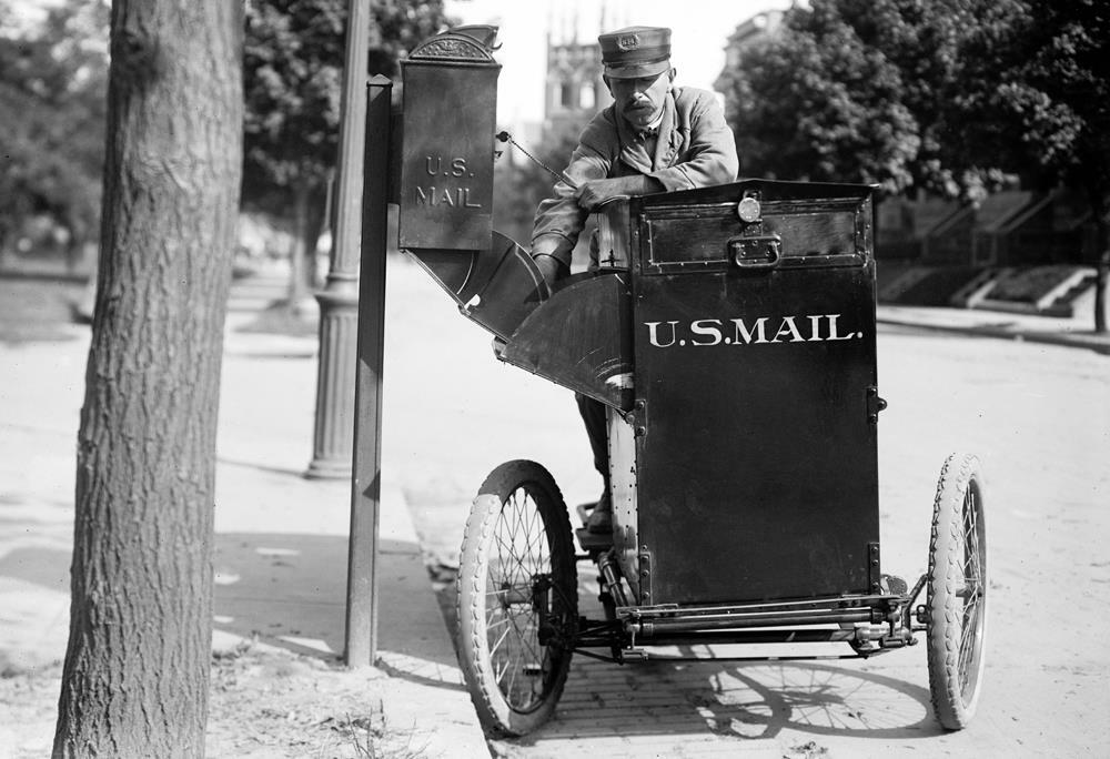 1912 Post Office, Motorcycle Postman Old Photo 13 1912 Post Office, Motorcycle Postman Old Photo 13