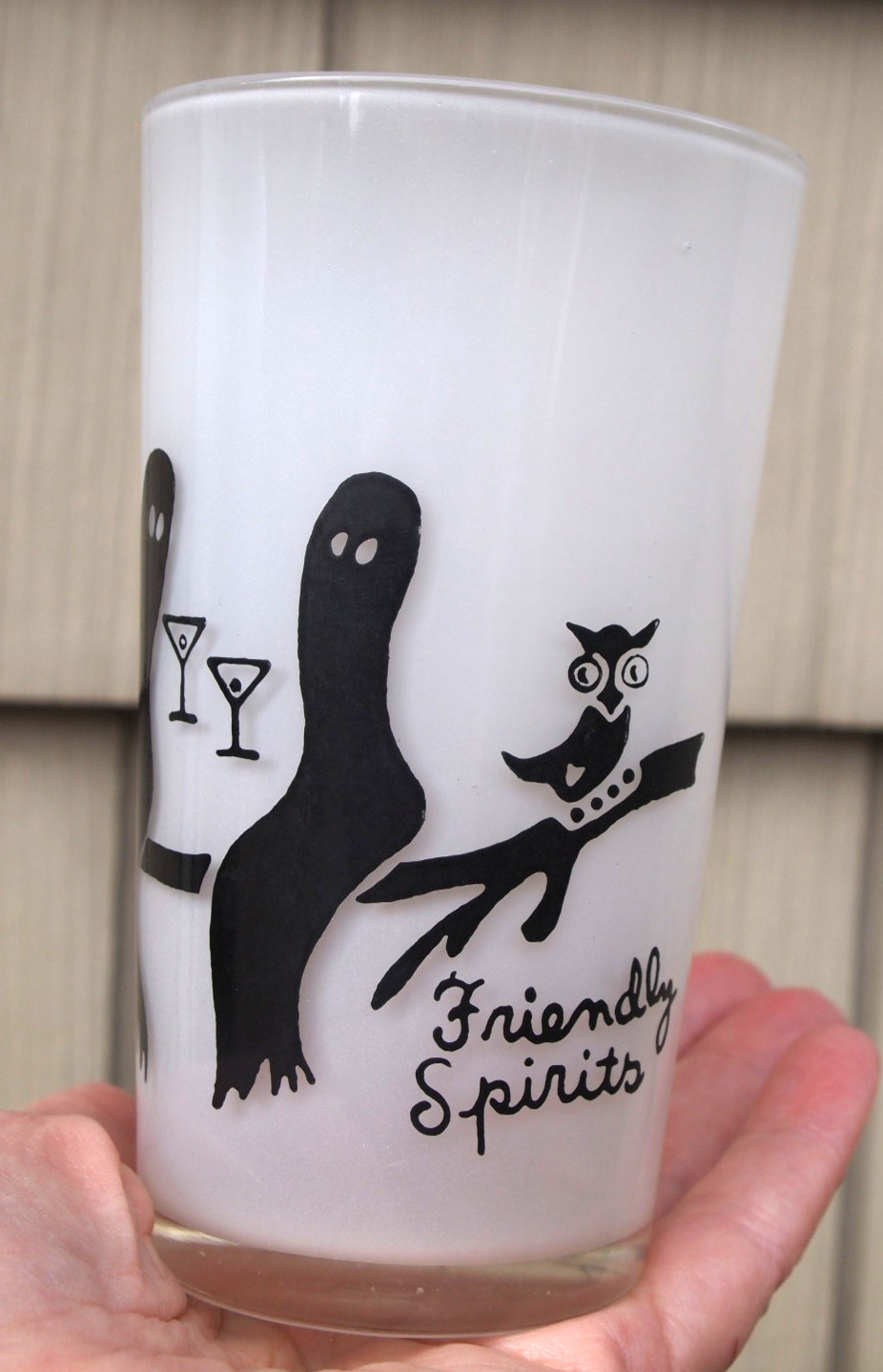 Vtg Halloween Single Federal Frosted Glass 