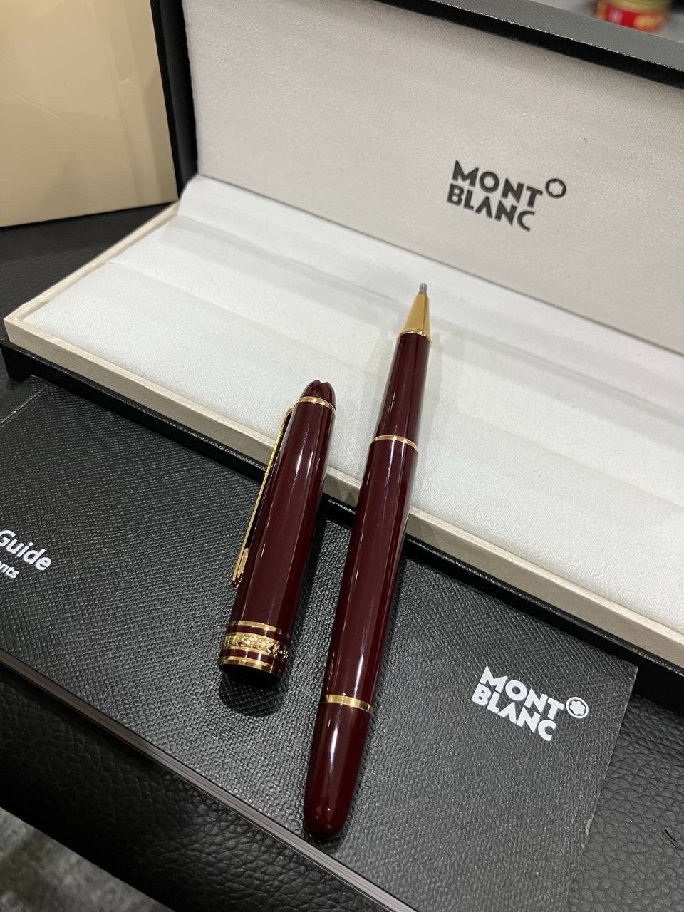 SALE Montblanc Meisterstuck 163 Rollerball Pen Burgundy Red Gold Trim NIB