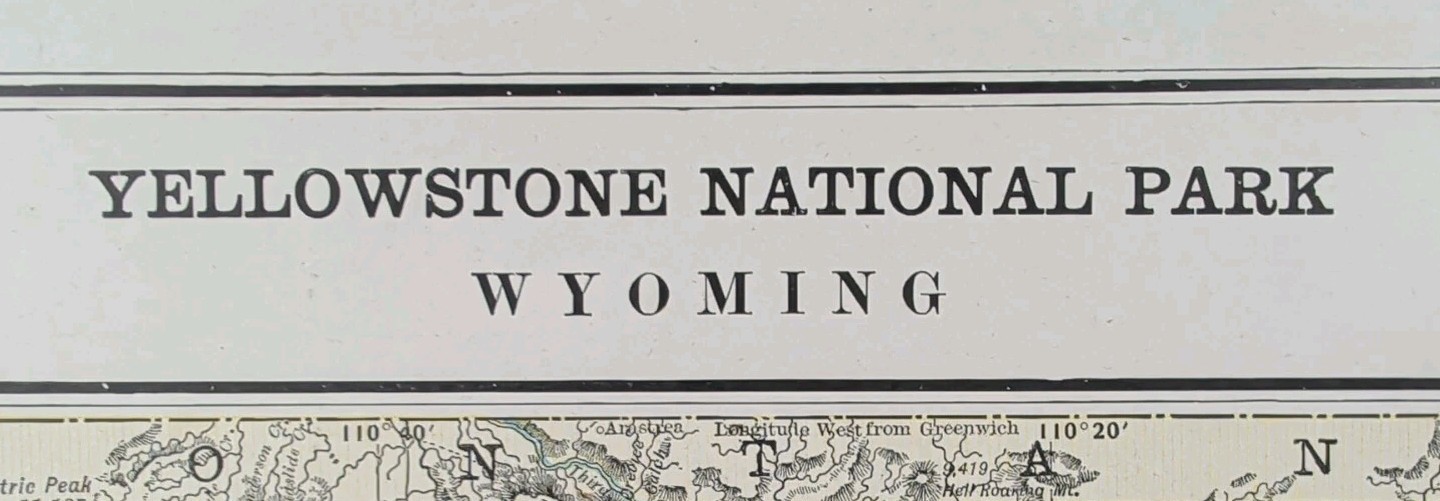 Vintage 1888 YELLOWSTONE PARK Map 11