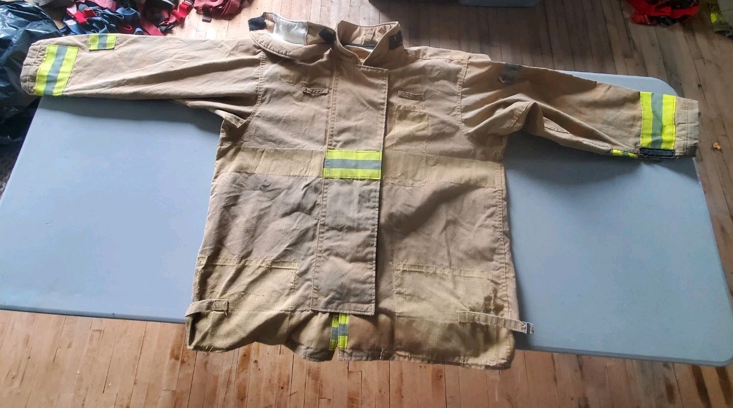 Vintage Retired Firefighter Turnout JACKET FIRE COAT USED *SHELL ONLY* 60x39.5\