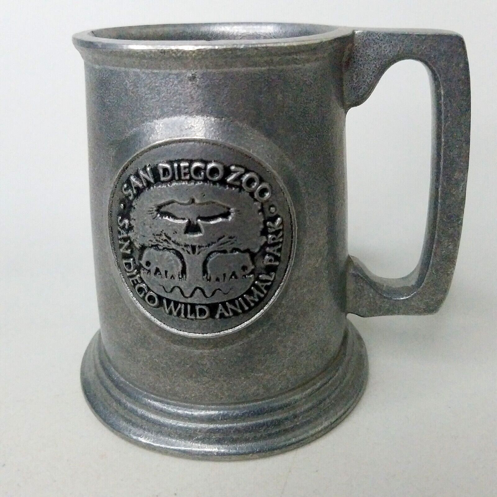 SAN DIEGO ZOO Wild Animal Park Pewter Beer Stein Tankard Mug USA 1970s Vintage 