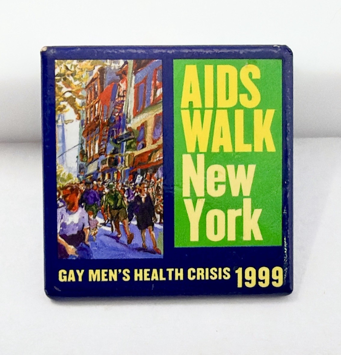 Vintage 1999 AIDS Walk New York Pinback Button GMHC Gay Men's Health Crisis