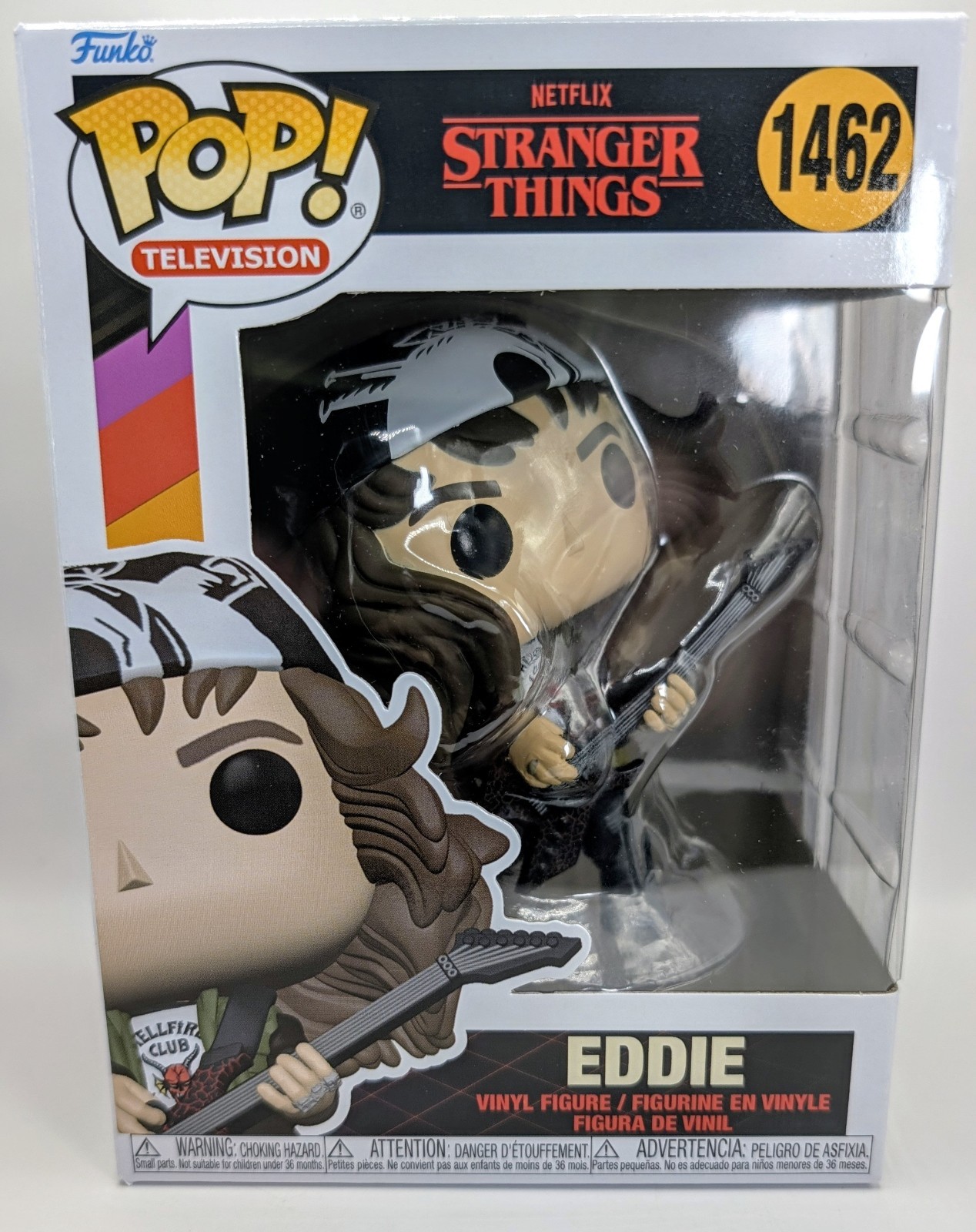 Eddie Stranger Things Funko Pop 1462 Vinyl Figure + Protector 