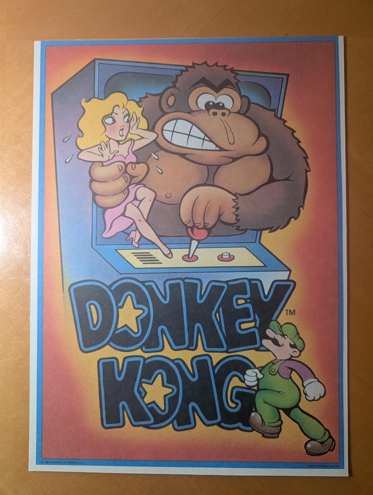 1982 TOPPS 9 CARD SHEET NINTENDO DONKEY KONG MARIO JUMP MAN AT WORK