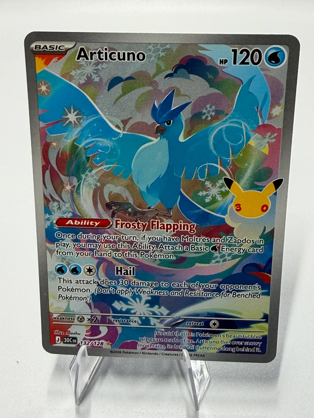 2026 Pokemon 30th Celebration Articuno #132/128 Illustration Rare
