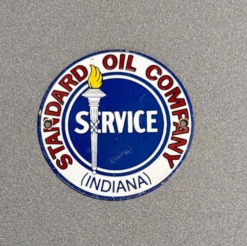 VINTAGE STANDARD GASOLINE STATION PORCELAIN SIGN CAR GAS MOTORCYCLE OIL TRUCK