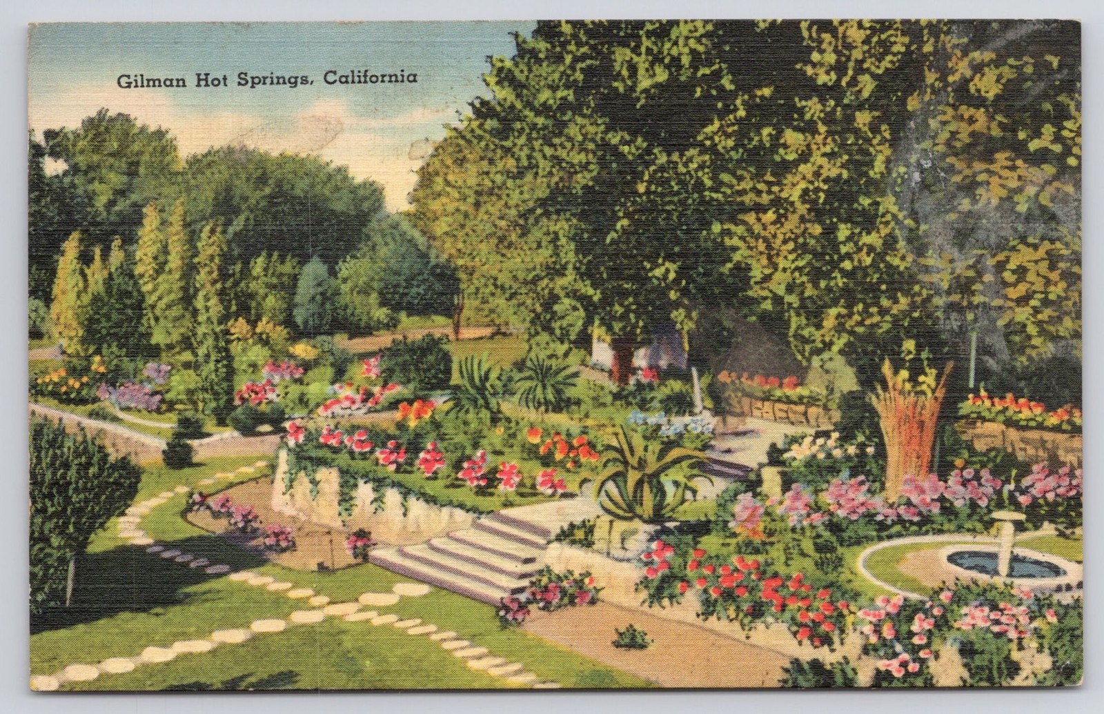Gilman Hot Springs California Postcard Tichnor Used Postmarked c1941 Linen