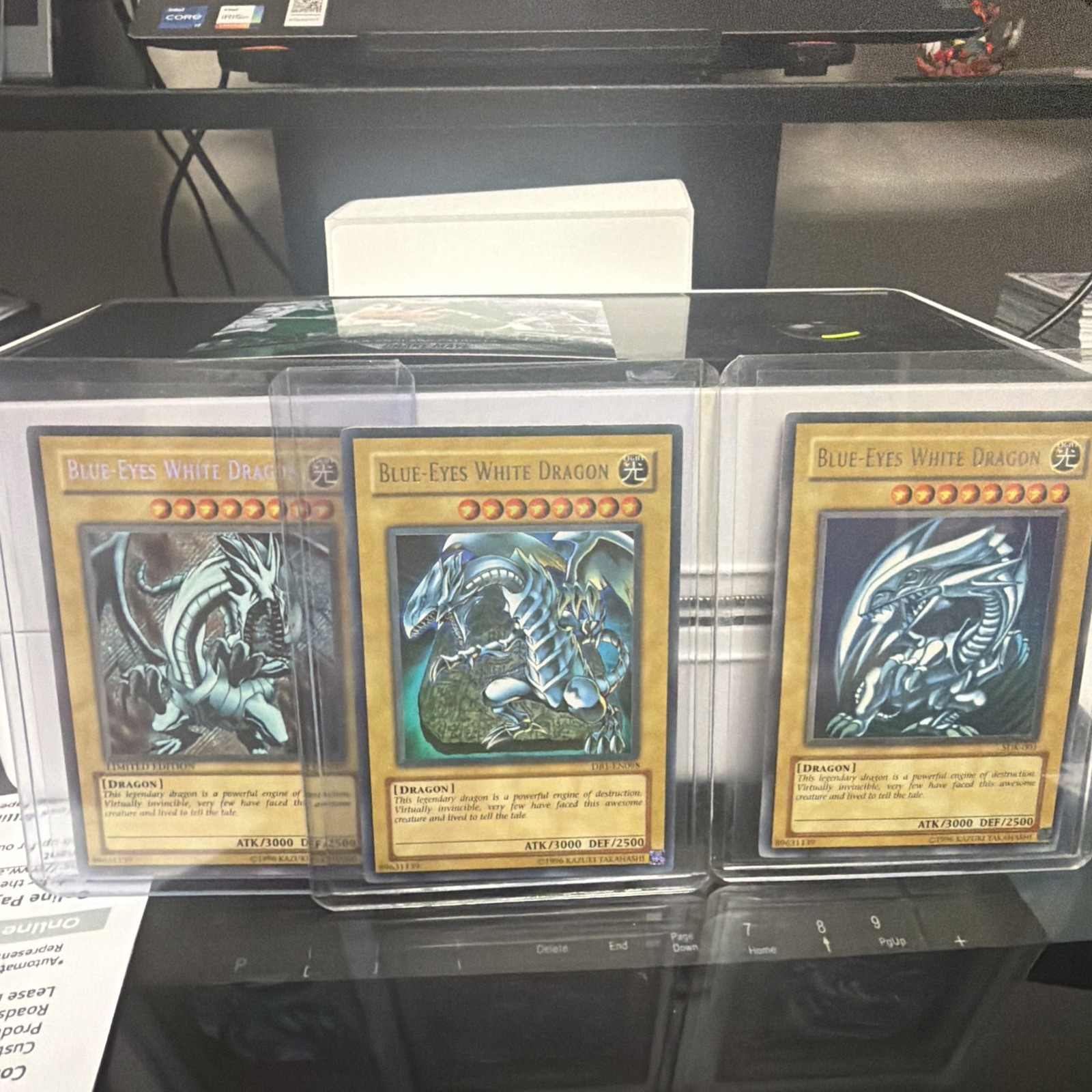 1996 Yu-Gi-Oh Vintage Card Blue eyes white dragon bundle of 3 cards
