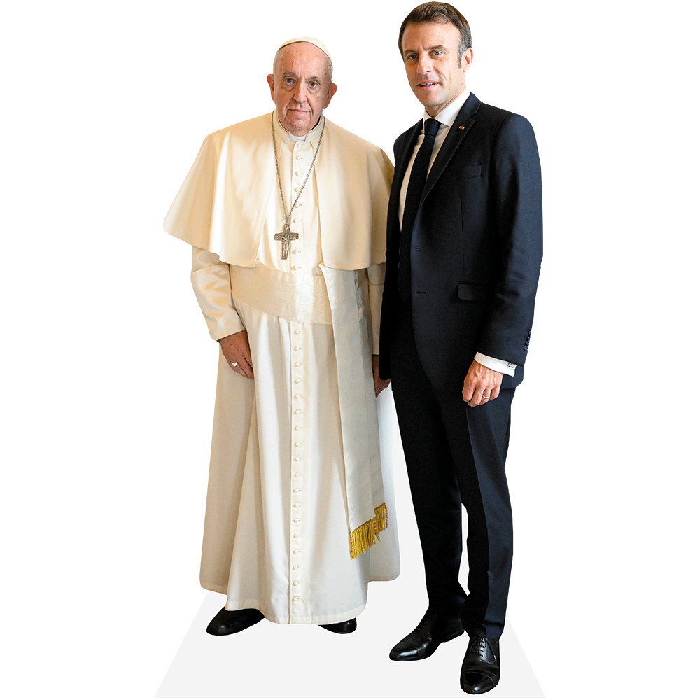 Pope Francis And Emmanuel Macron (Duo 1) Mini Celebrity Cutout