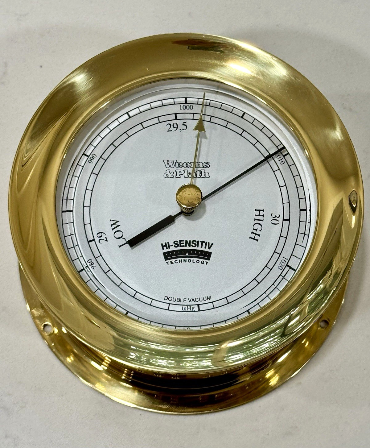 Weems & Plath Brass Hi-Sensitivity Double Vacuum Barometer