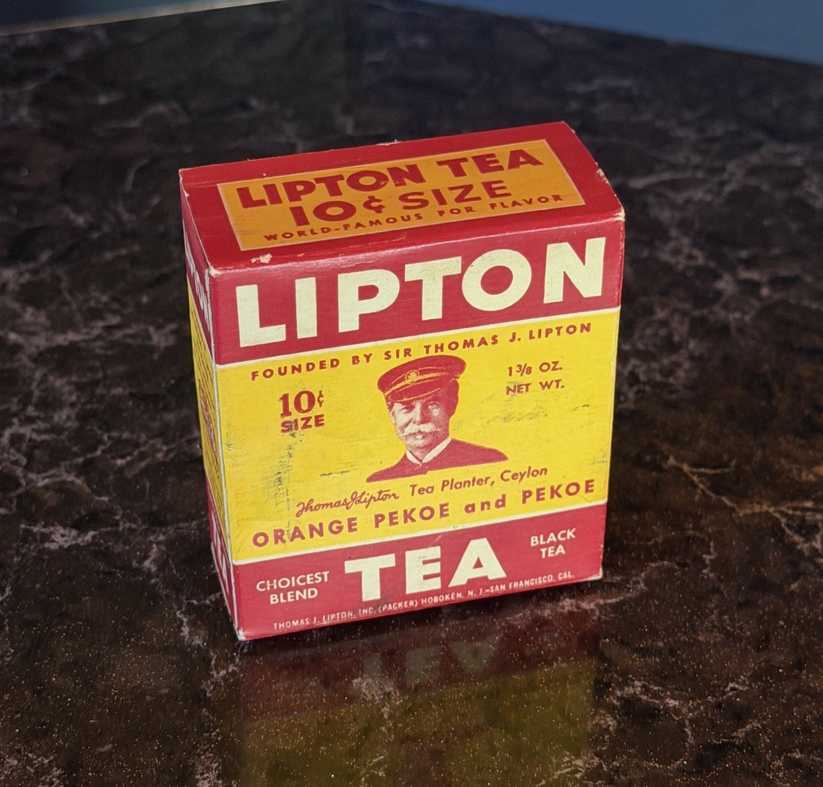 Vintage 1941 Lipton Orange Pekoe and Pekoe Black Tea UNOPENED 10¢ Size Box