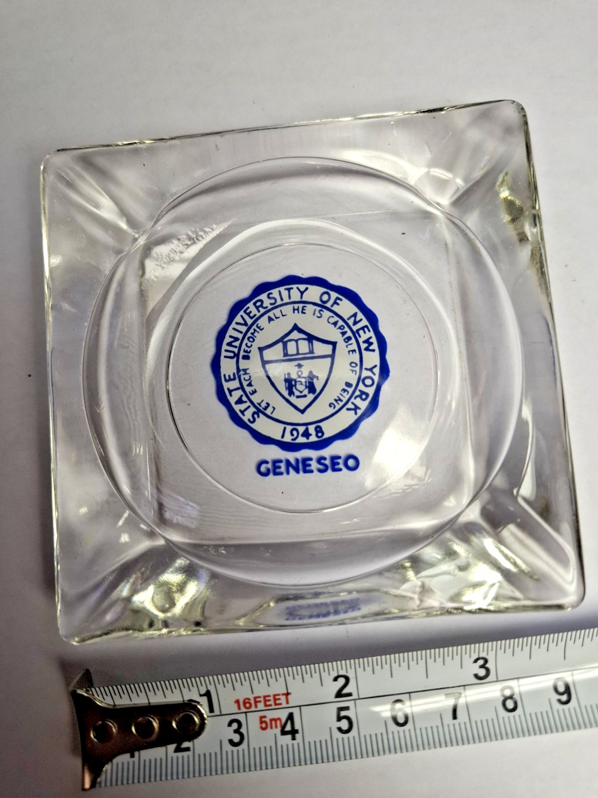 Vintage Marketing Ashtray  State University New York 1948 Geneseo 4 Lobe