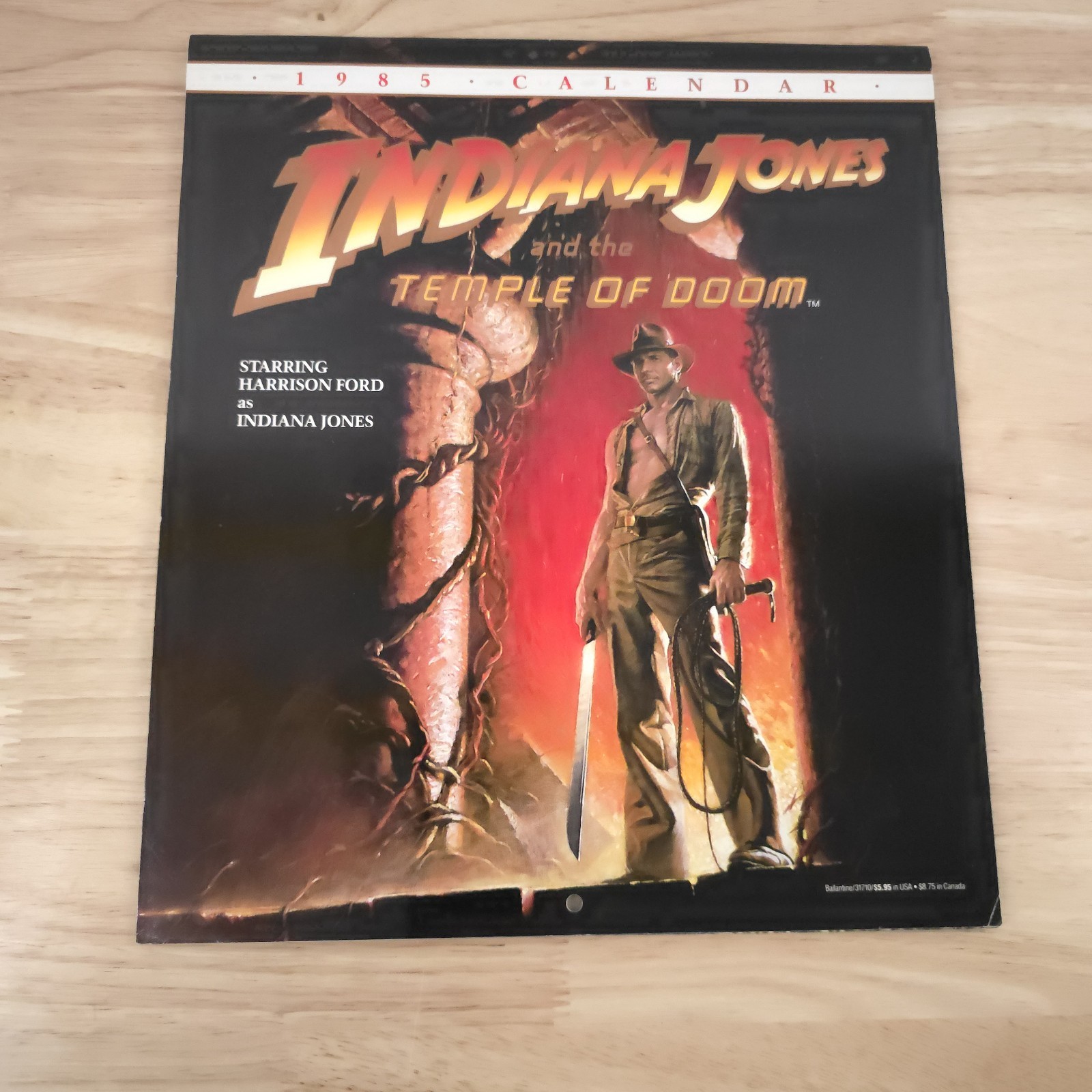 Vintage INDIANA JONES Temple of Doom 1985 Calendar First Edition LUCASFILM