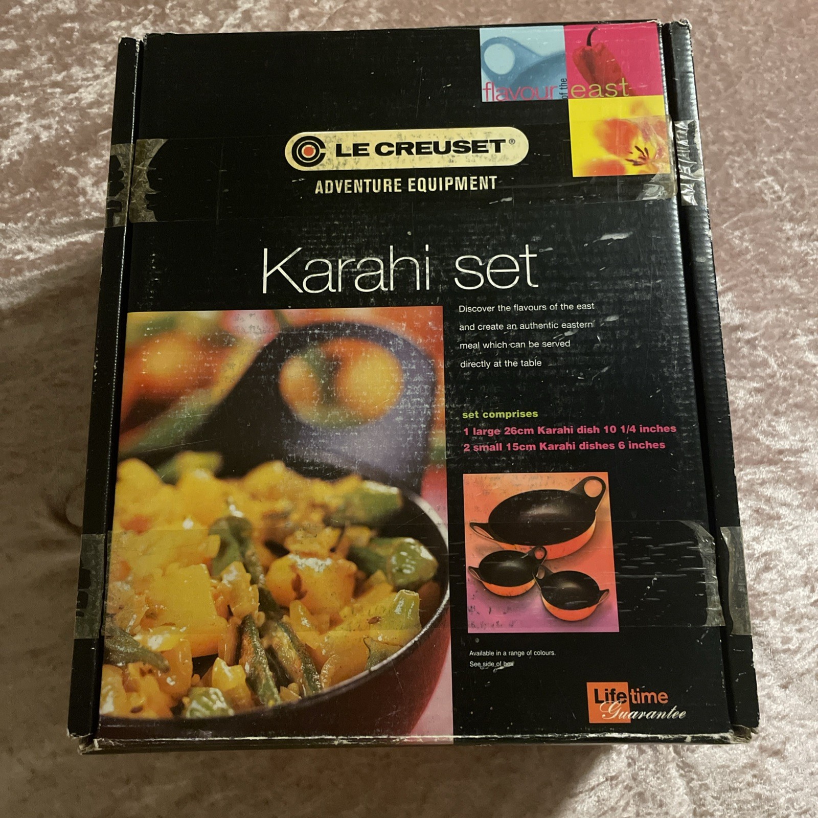MINT Le Creuset Karahi Set w/ 1 large dish 10” and 2 small dishes 6” w/ handles