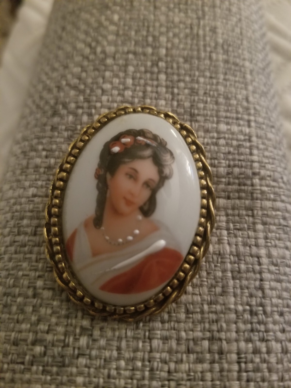 Vintage Limoges France Porcelain Booch Hand painted Jewelry
