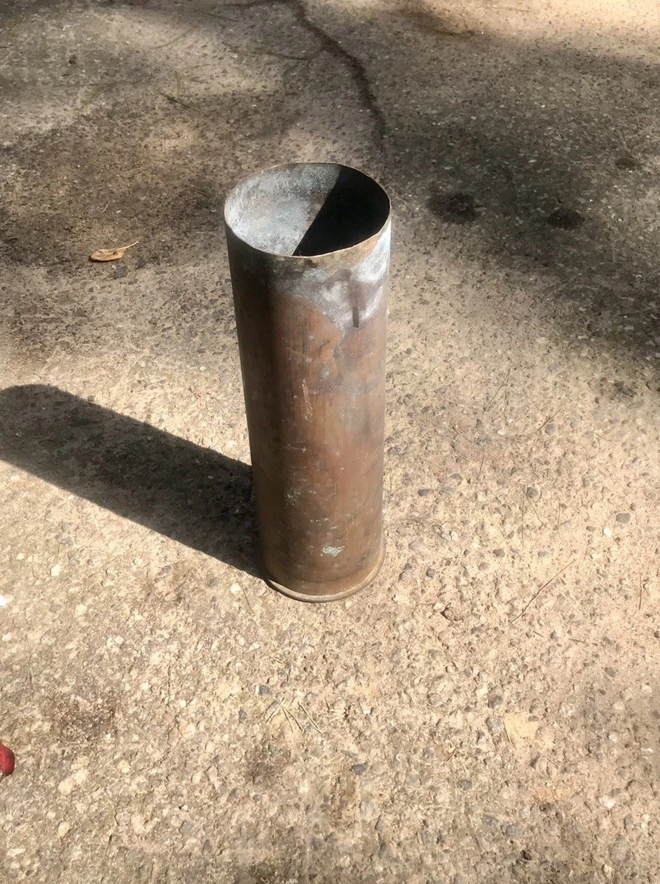 Vintage 1945 US Military 105MM M14 Brass Artillery Shell Dualgran M2 M4 Art WW2